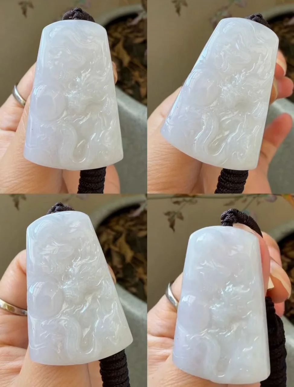 Shuimo jade carved dragon pendant